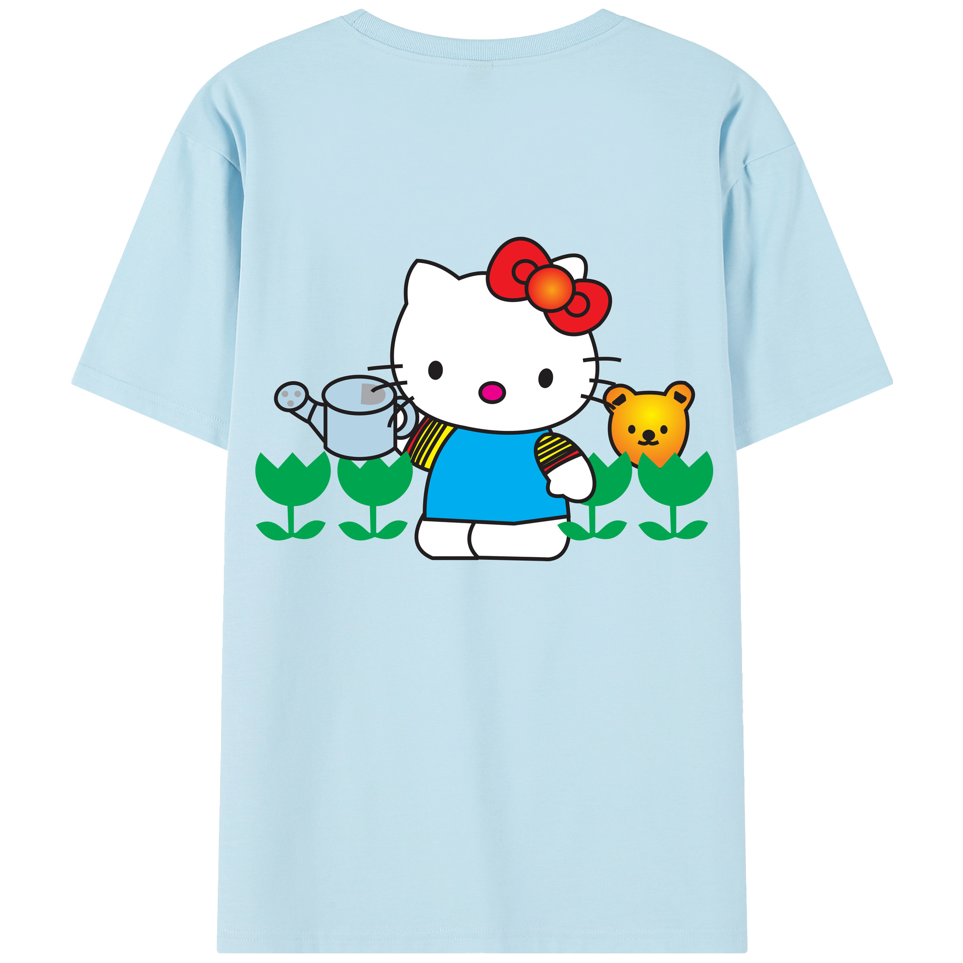 （画像用） Hello Kitty ハローキティ 綿100％半袖Tシャツ（背面プリント）